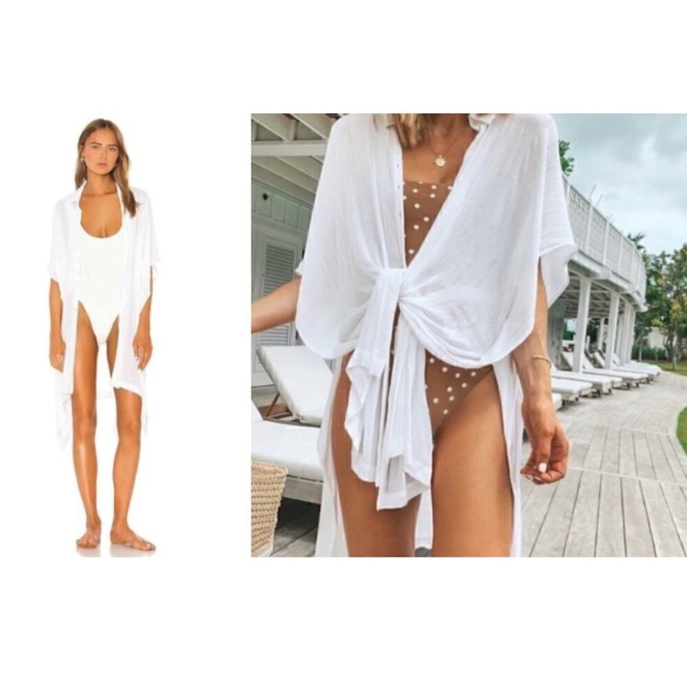 L*SPACE Anita Cover Up in White Size Medium / Large